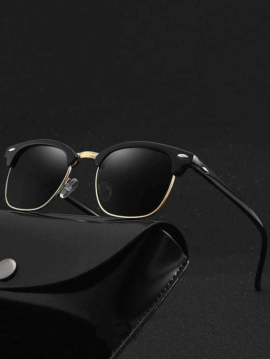 Men's Vintage Metal Half-Frame Fashion Eyeglasses For Summer Beach Vacation,Outdoor,Travel