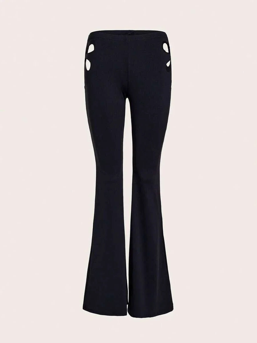 SHEIN ICON Cut Out Flare Leg Pants