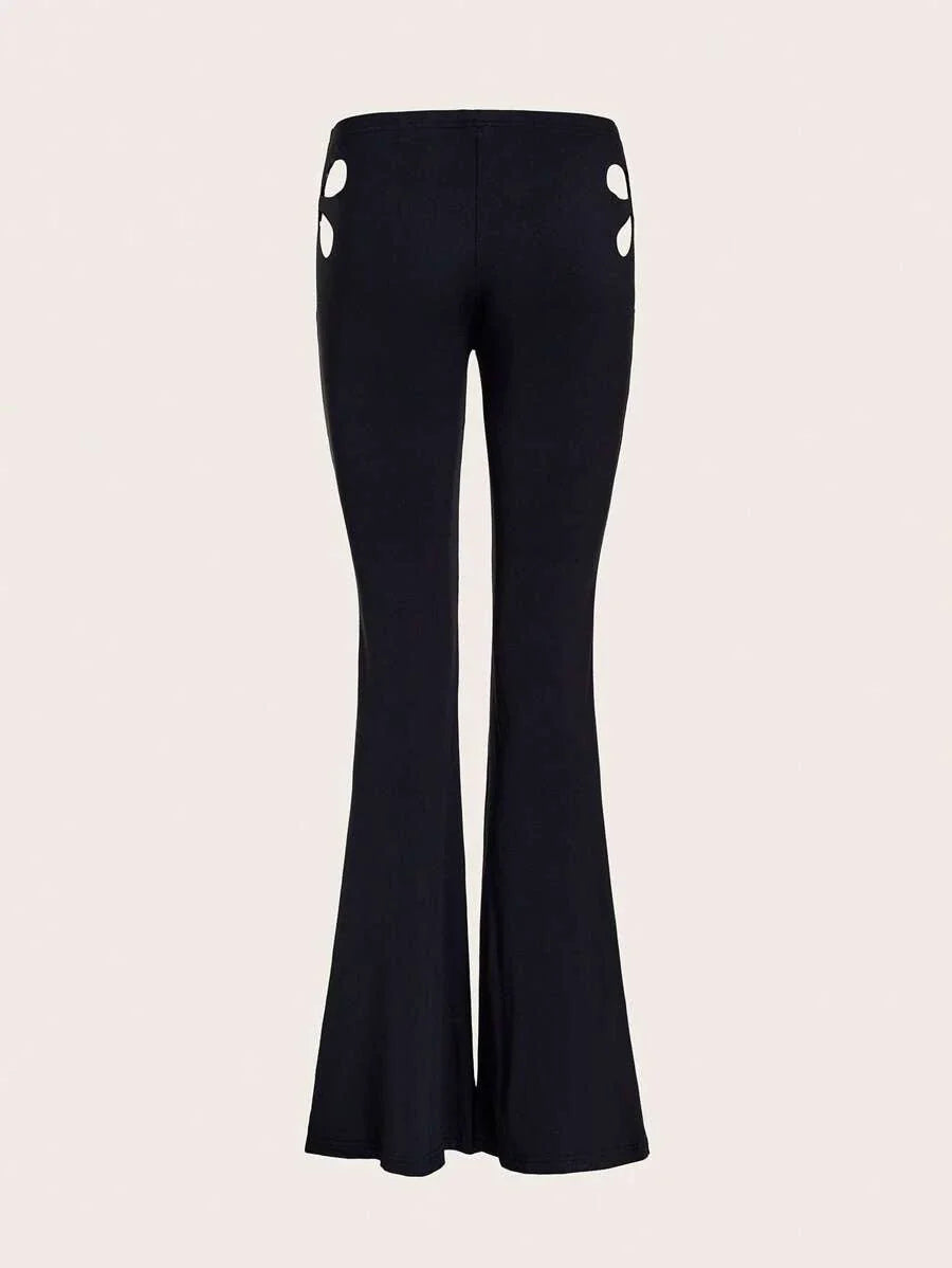 SHEIN ICON Cut Out Flare Leg Pants