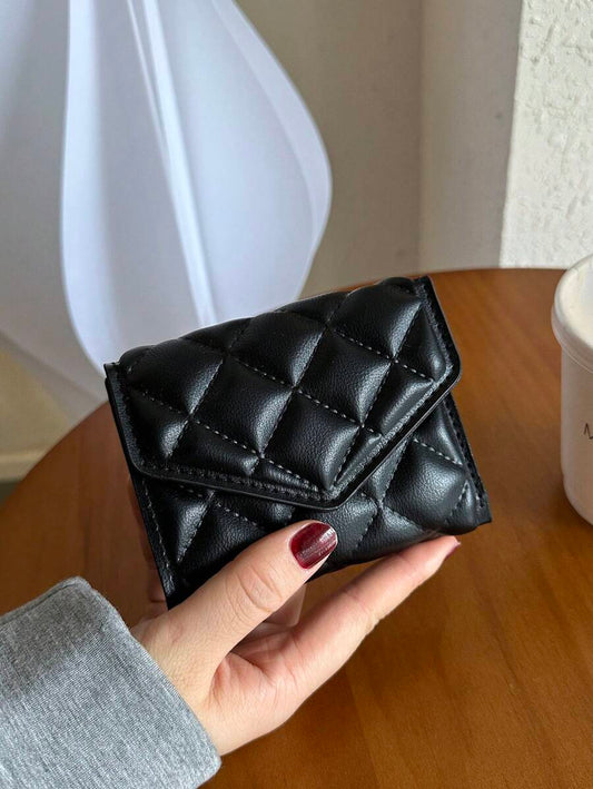 Women's Quilted Rhinestone Fashion Short Wallet For Women Wallet Purse Wallet Small Wallet