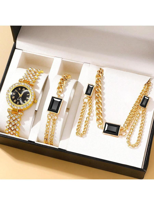 5pcs/Set Women's Fashionable Quartz Watch Set As A Gift For Students Returning To School