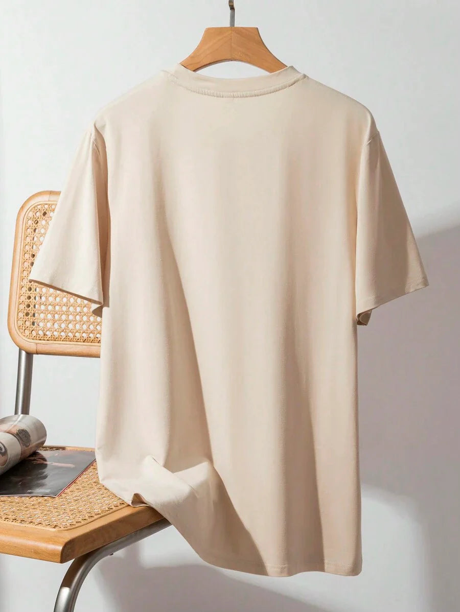 Manfinity Homme Men's Solid Color Round Neck Short Sleeve T-Shirt