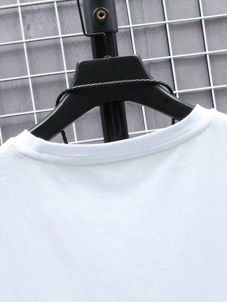 Manfinity Homme Men's Solid Color Round Neck Short Sleeve T-Shirt