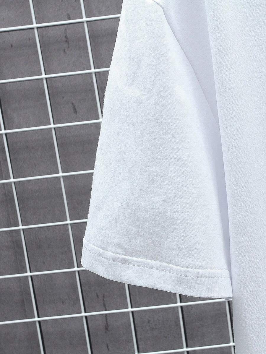 Manfinity Homme Men's Solid Color Round Neck Short Sleeve T-Shirt