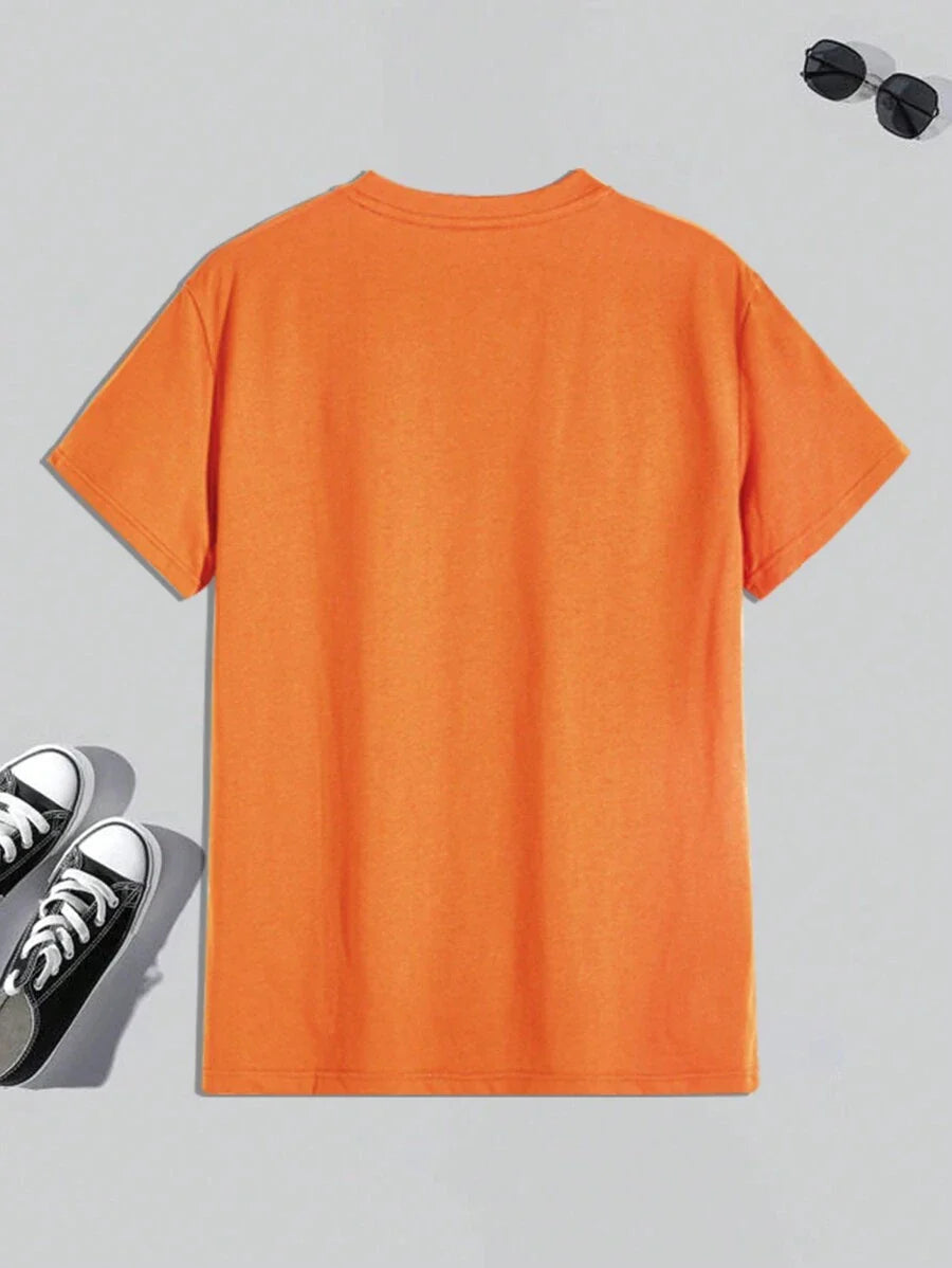 Manfinity Homme Men's Solid Color Round Neck Short Sleeve T-Shirt
