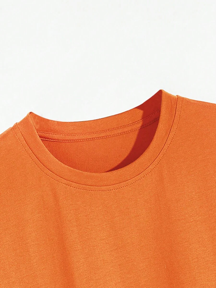 Manfinity Homme Men's Solid Color Round Neck Short Sleeve T-Shirt