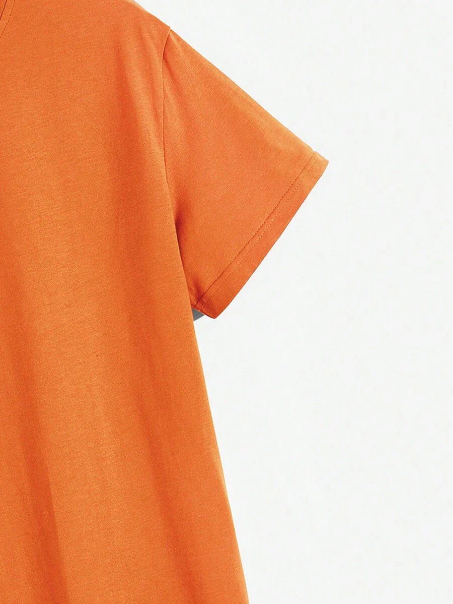 Manfinity Homme Men's Solid Color Round Neck Short Sleeve T-Shirt