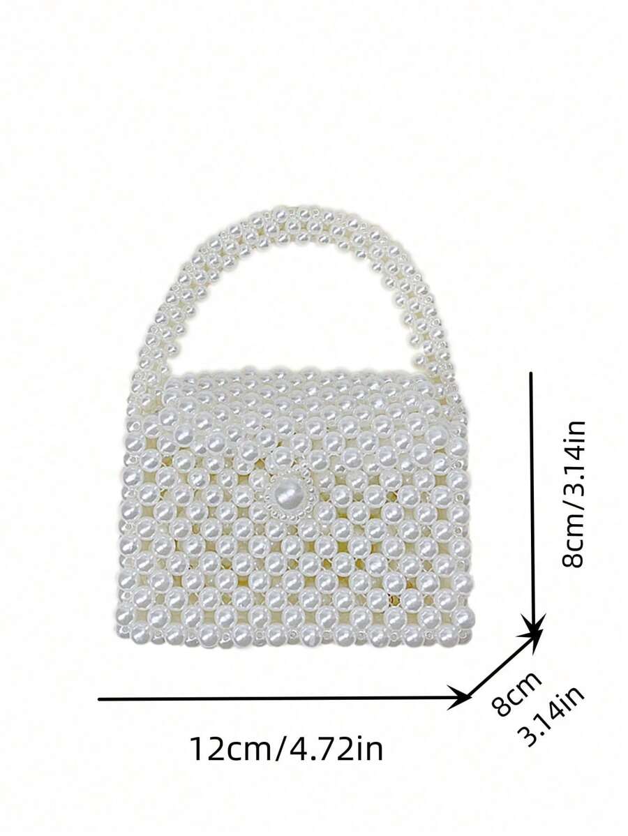 1pc Beaded Handbag, Fashion Pearl Small Shoulder Bag, Spring/Summer