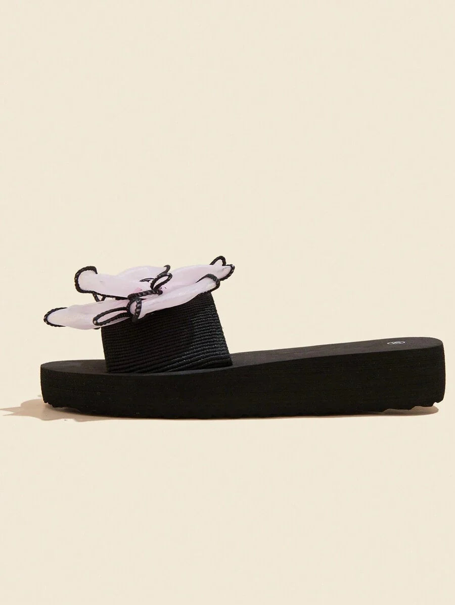 Women Bow Decor Slides, Fashion Summer Slides