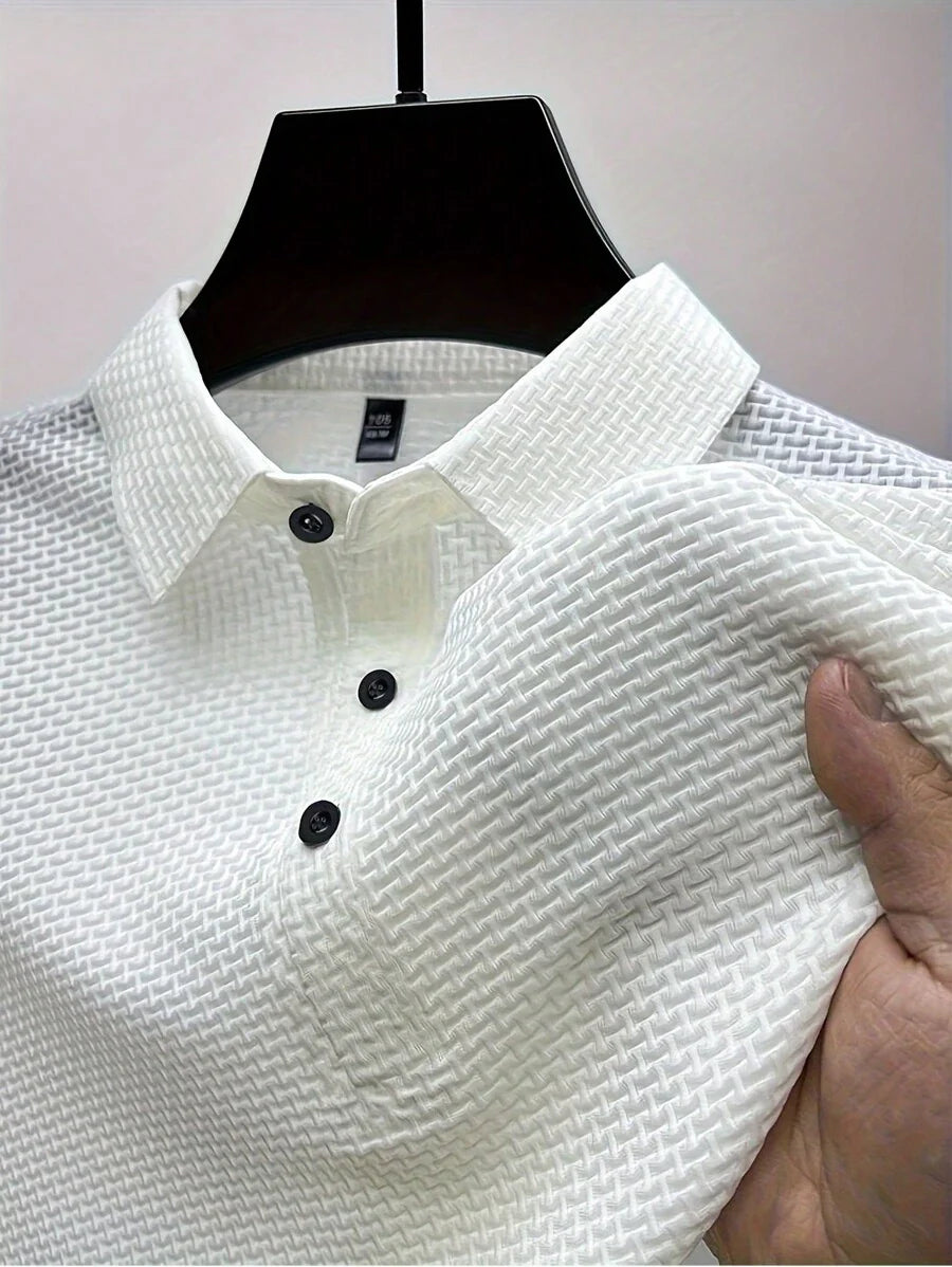 Manfinity Homme Men's Summer Solid Short Sleeve Casual Polo Shirt For Commute