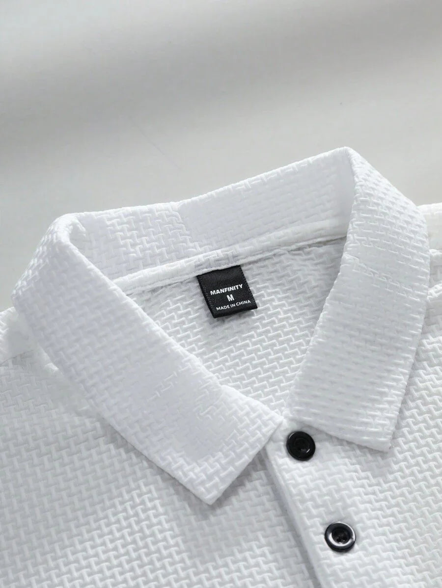 Manfinity Homme Men's Summer Solid Short Sleeve Casual Polo Shirt For Commute