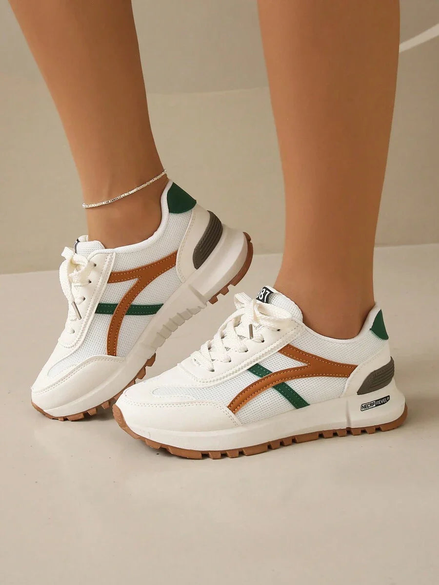 Women's Casual Outdoor Flat Sneakers, Breathable Mesh Design, Versatile And Simple,  Style, White