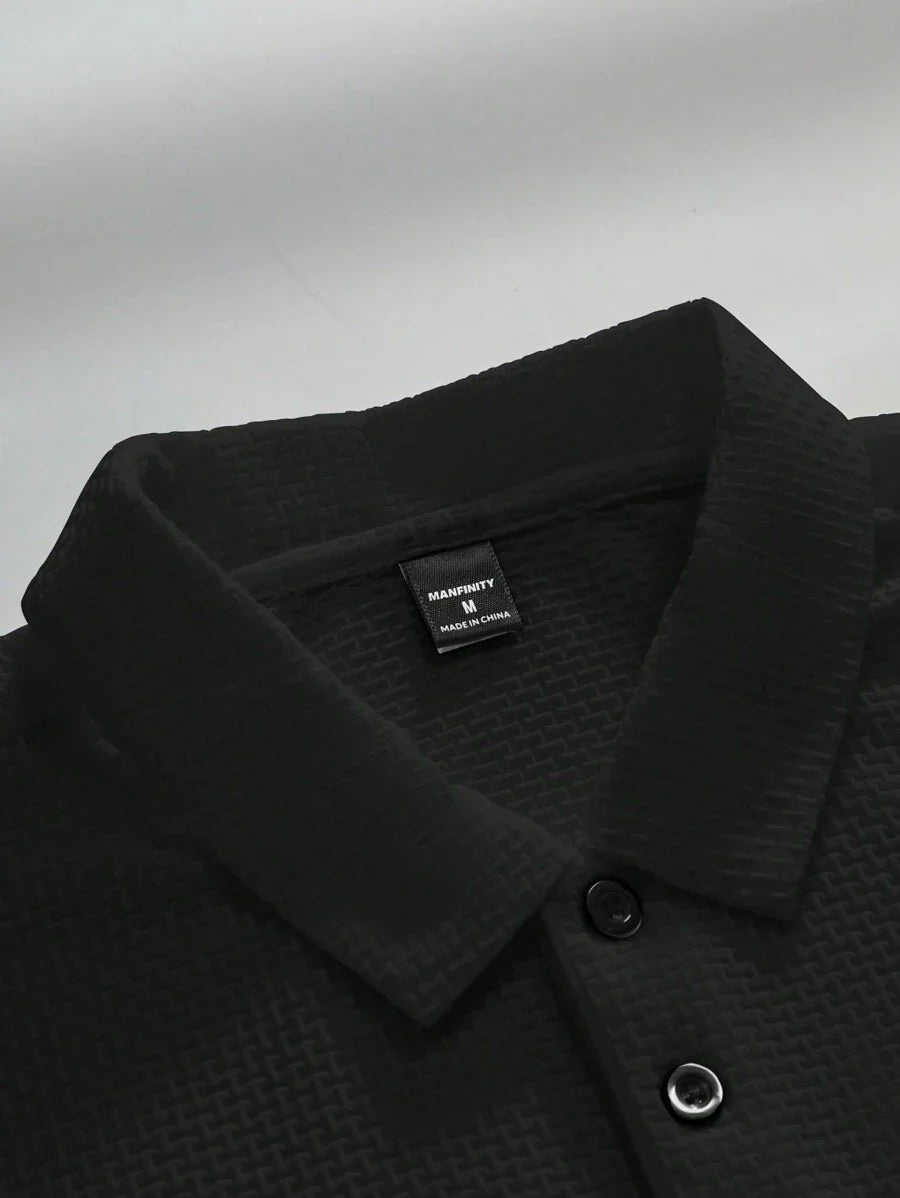 Manfinity Homme Men's Summer Solid Short Sleeve Casual Polo Shirt For Commute