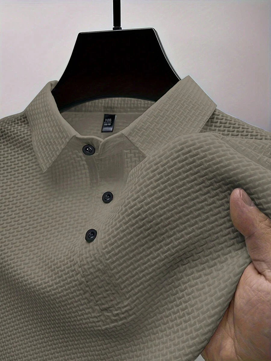 Manfinity Homme Men's Summer Solid Short Sleeve Casual Polo Shirt For Commute