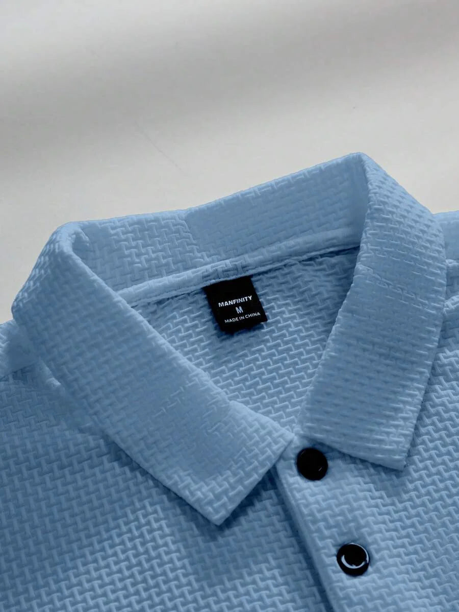 Manfinity Homme Men's Summer Solid Short Sleeve Casual Polo Shirt For Commute