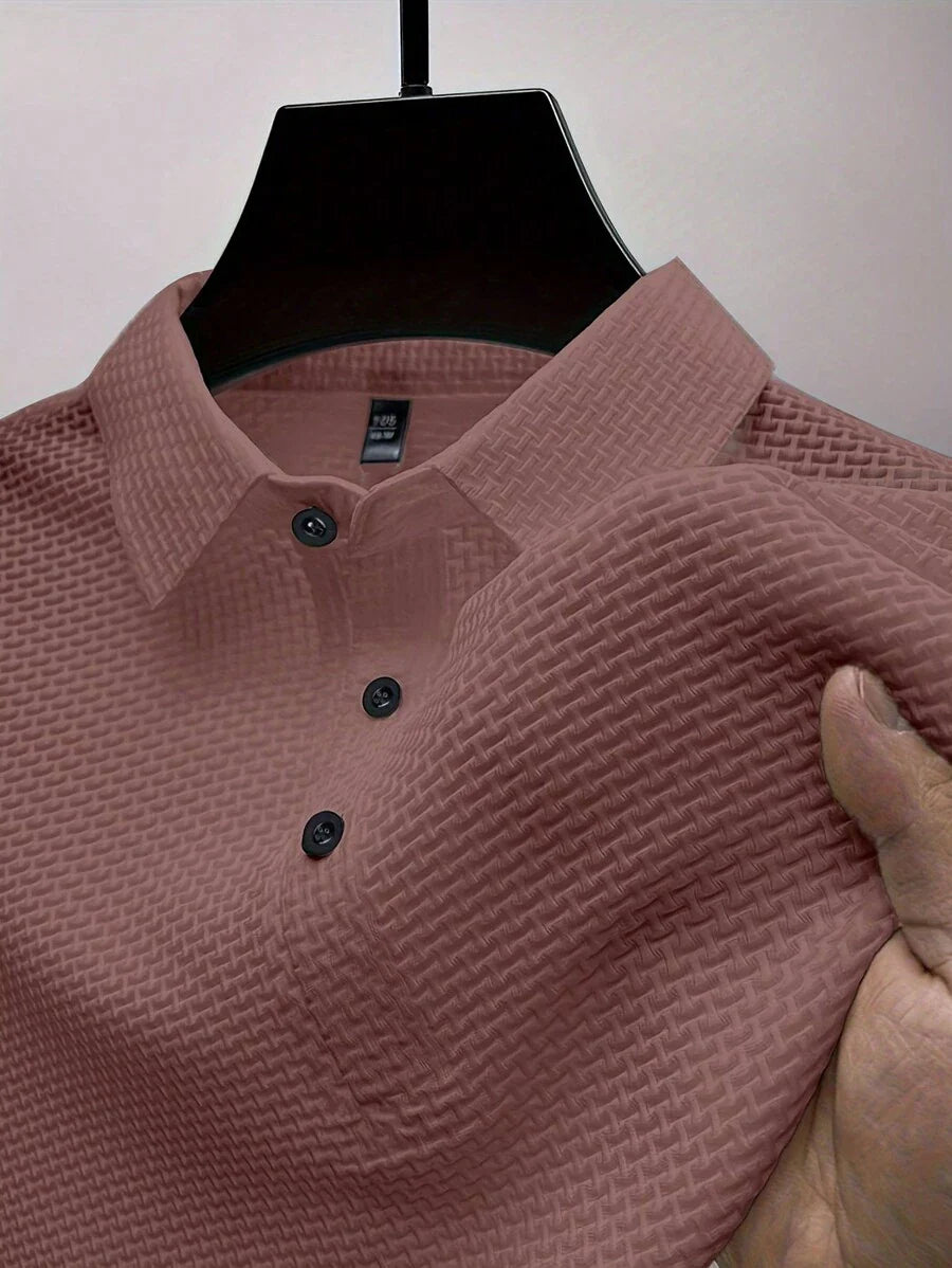 Manfinity Homme Men's Summer Solid Short Sleeve Casual Polo Shirt For Commute