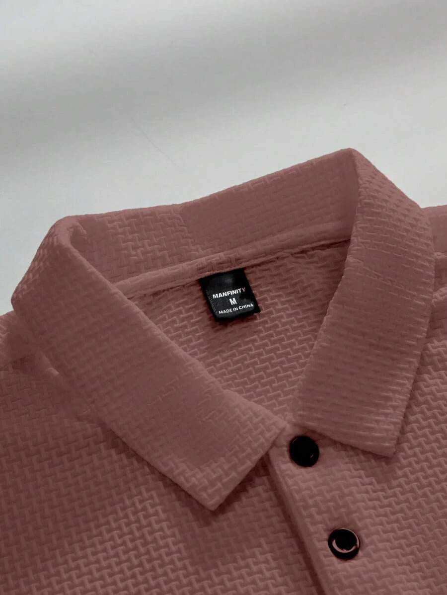 Manfinity Homme Men's Summer Solid Short Sleeve Casual Polo Shirt For Commute