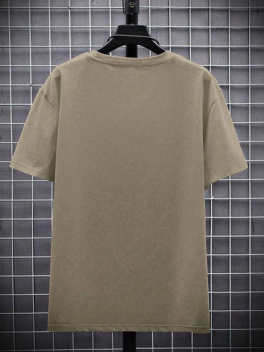 Manfinity Homme Men's Solid Color Round Neck Short Sleeve T-Shirt