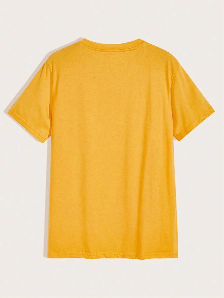 Manfinity Homme Men's Solid Color Round Neck Short Sleeve T-Shirt