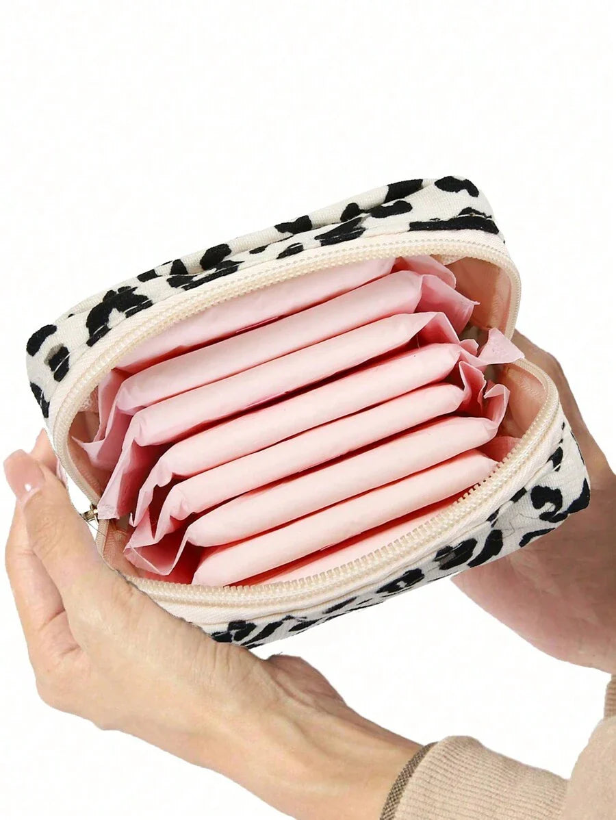 Multifunctional Sanitary Napkin Storage Bag, Multifunctional Sanitary Napkin Storage Bag, Bag Portable Pouch With Large Capacity, Simple Style, Waterproof Fabric For Storing Napkins, Panty Liners And Tampons, Creative Cute Menstrual Pad Cartoon Coin Purse