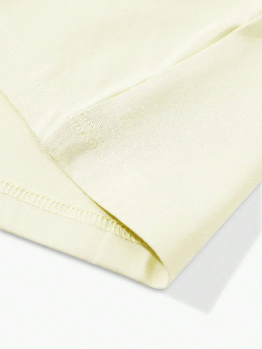 Manfinity Homme Men's Solid Color Round Neck Short Sleeve T-Shirt