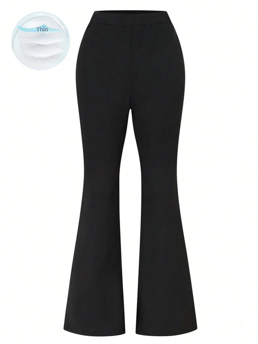 Chiquease Women's Casual Knitted High Waist Elastic Skinny Pants