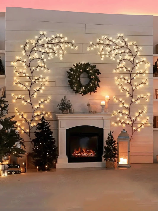 1pc 1.8m/5.9ft USB Powered Artificial Plant Branch With 96 LEDs, Willow Vine Light For Home Indoor Wall Bedroom Living Room Decor, Bendable Willow Twig Lamp, 8 Modes Vine Tree Decor Nightlight, Suitable For Indoor Atmosphere, Party, Holiday And Gift Ideas