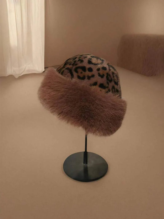 1pc New Outdoor Leopard Print Mongolian Hat, Multi-Color Fashion Casual Headwear For Women
