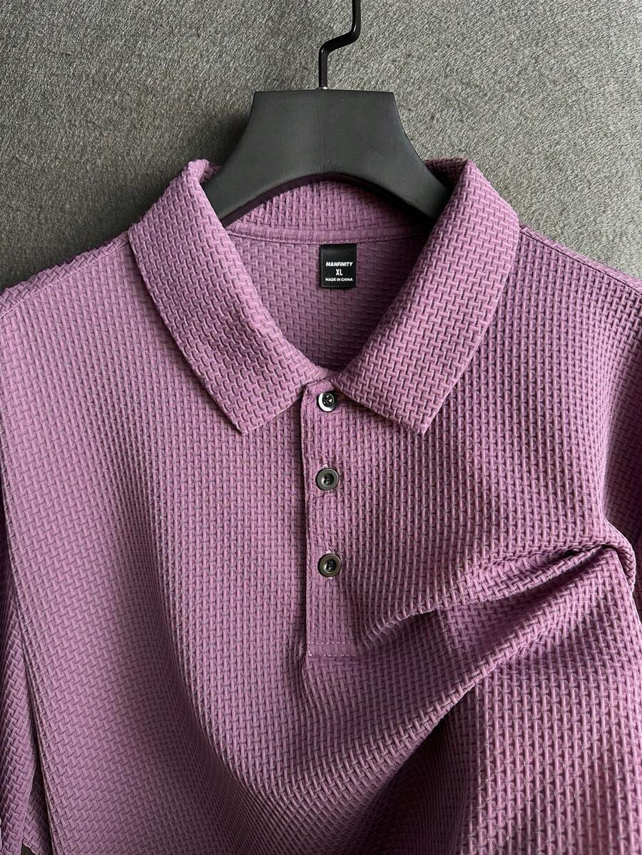 Manfinity Homme Men's Summer Solid Short Sleeve Casual Polo Shirt For Commute