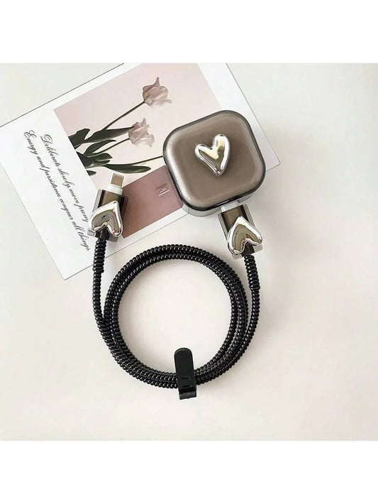5pcs/Set Heart/Bowknot/Snake Design Cable Protector Case Compatible With IPhone, Fits 20W UK Charger, Anti-Breakage