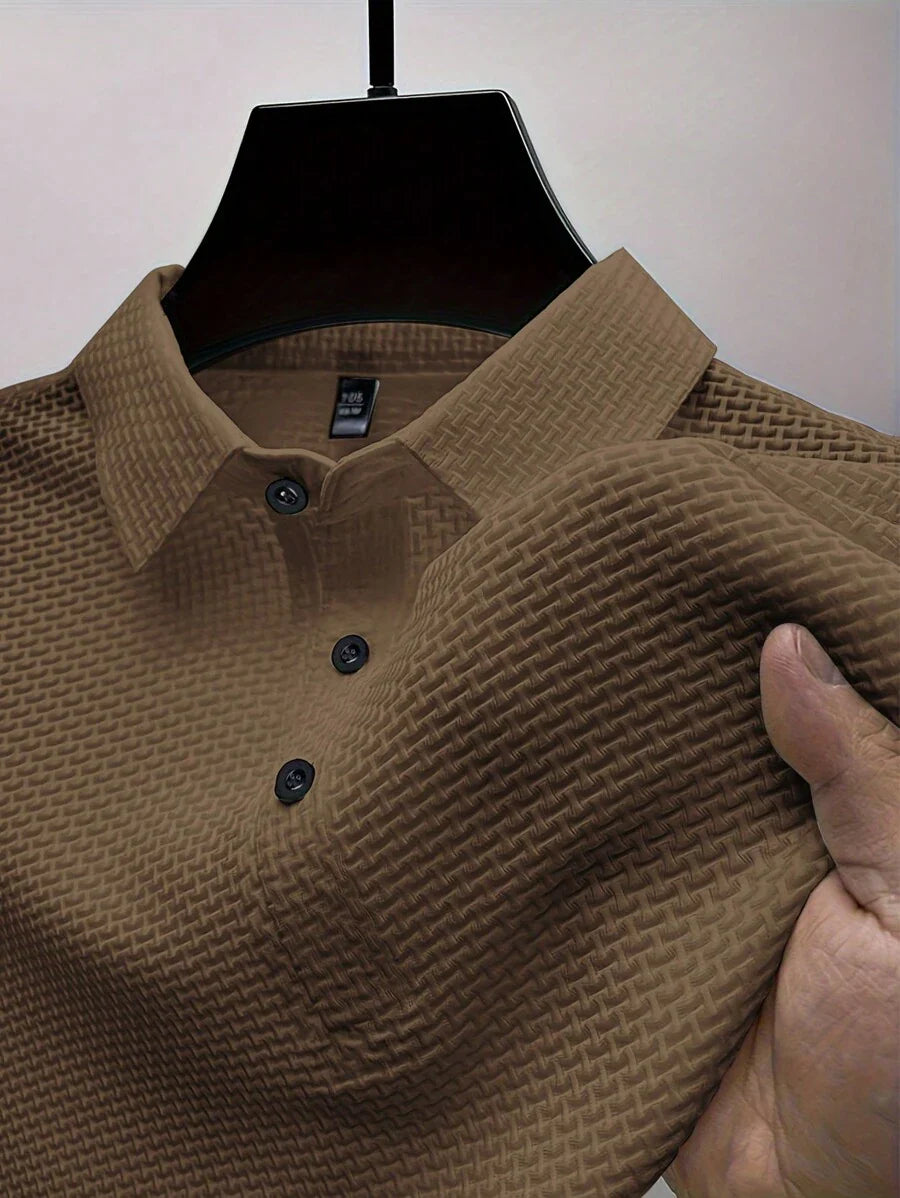 Manfinity Homme Men's Summer Solid Short Sleeve Casual Polo Shirt For Commute