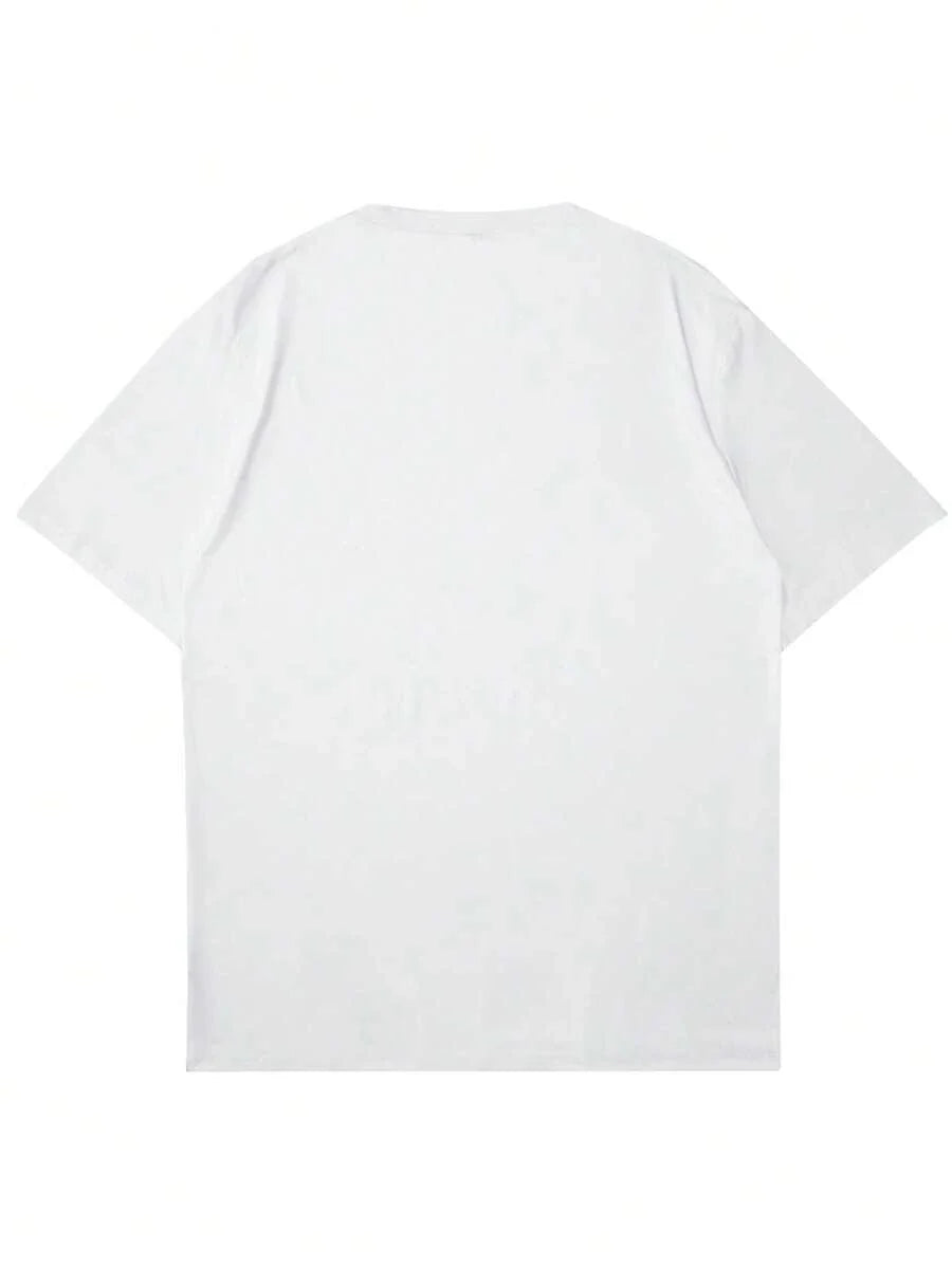 Men's Motto Print Round Neck Short Sleeve Casual Versatile T-Shirt