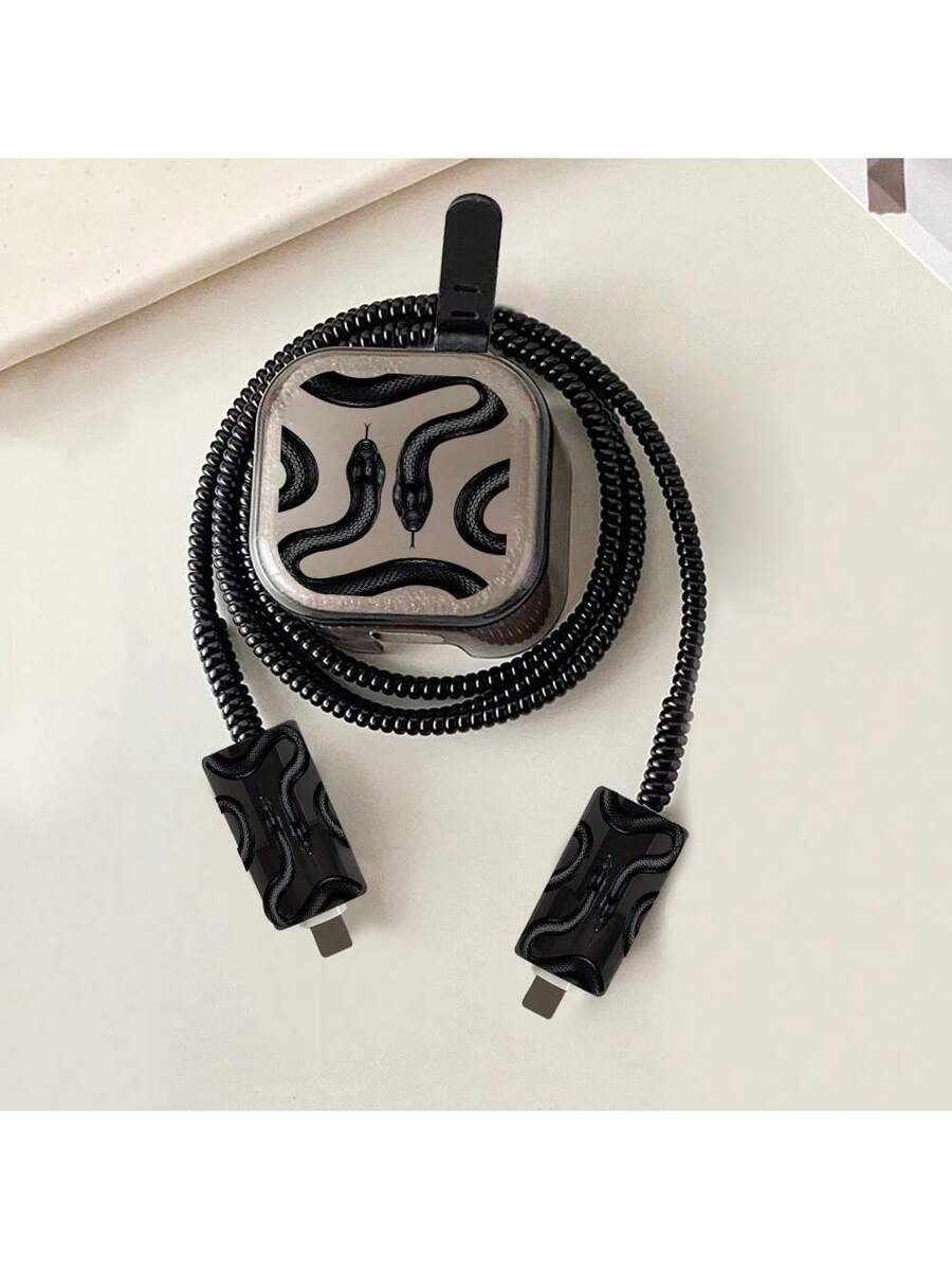 5pcs/Set Heart/Bowknot/Snake Design Cable Protector Case Compatible With IPhone, Fits 20W UK Charger, Anti-Breakage